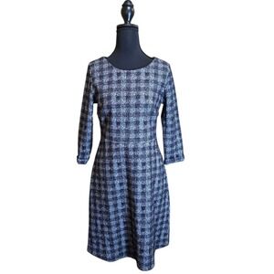 Yessica Dresses Black‎ White Plaid Career Casual Dress 3/4 Sleeve 38 M NWT